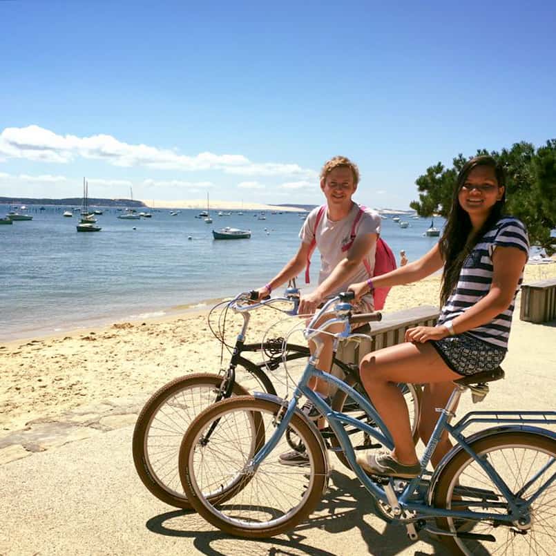 Riding bikes in Arcachon, France