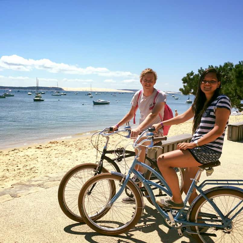 Riding bikes in Arcachon, France